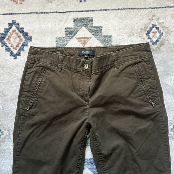 Talbots Womens Pants Size 6 Brown Zip Pockets Modern Fit - Picture 2 of 8